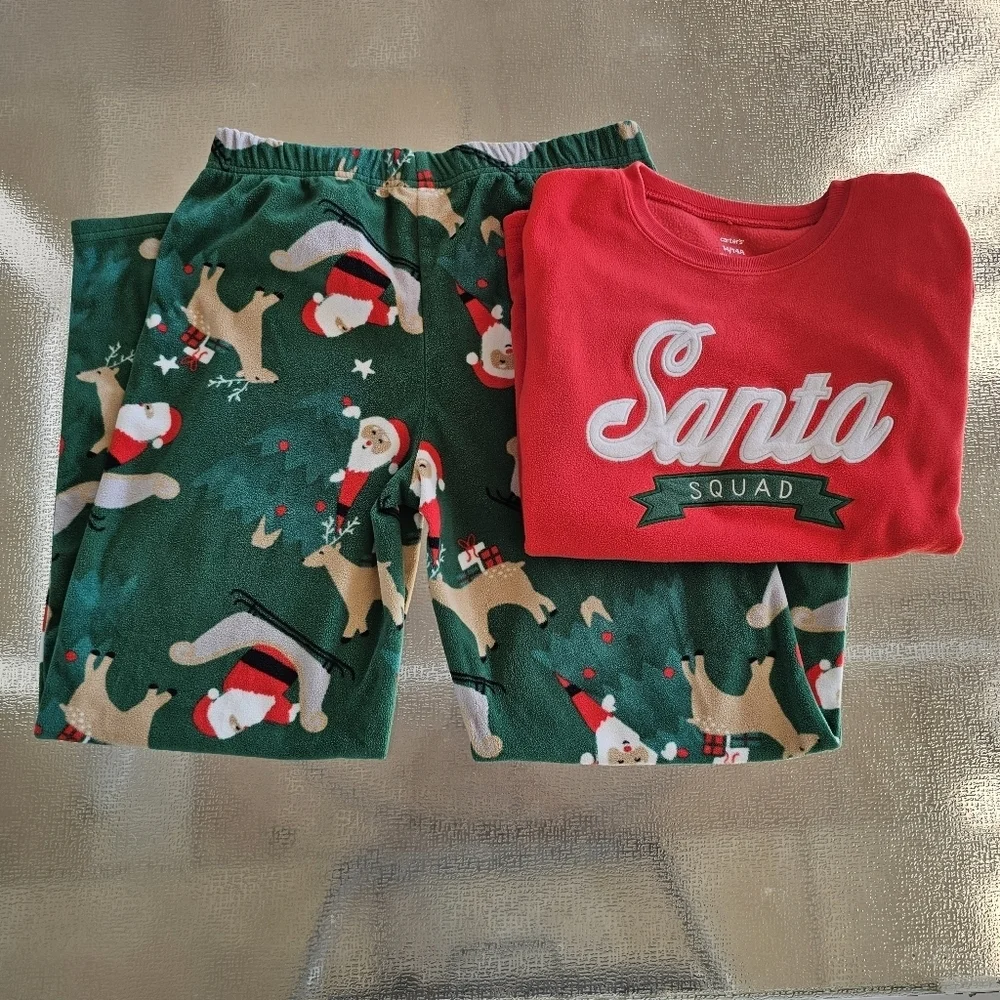 Carter’s Santa Squad Christmas Pajama Set Kids 14 Cozy Festive Holiday Sleepwear
